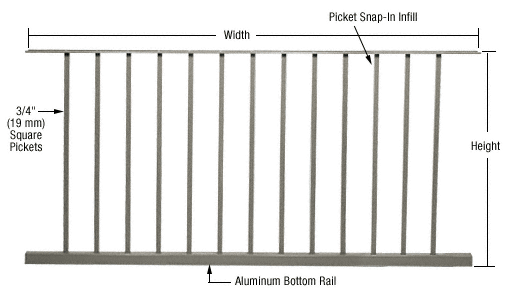 C.R. Laurence CRL 200, 300, 350, and 400 Series Beige Gray Picket Panel 48&quot;W x 42&quot;H | P4842BGY