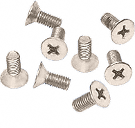 CRL Satin Nickel Phillips 5 mm x 12 mm Cover Plate Flat Head Screws - Package | P512SN