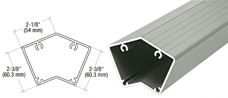 C.R. Laurence CRL 200, 300, 350, and 400 Series Agate Gray  20&#39;-1&quot; Long 135 Degree Post Extrusion | P5241AGY