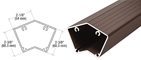 C.R. Laurence CRL 200, 300, 350, and 400 Series Bronze  20&#39;-1&quot; Long 135 Degree Post Extrusion | P5241BRZ