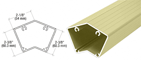 C.R. Laurence CRL Chromate (Unfinished) 200, 300, 350, and 400 Series 36&quot; Long 135 Degree  Post | P536CRM