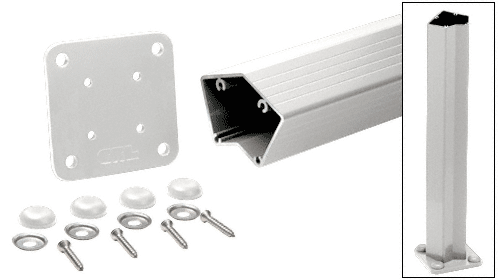 C.R. Laurence CRL 200, 300, 350, and 400 Series Sky White 36&quot; Long 135 Degree Surface Mount Post Kit | P536KW