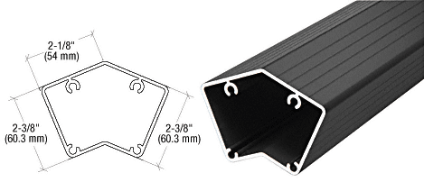 C.R. Laurence CRL 200, 300, 350, and 400 Series Matte Black 42&quot; Long 135 Degree Post | P542BL