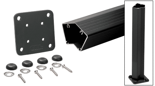 C.R. Laurence CRL 200, 300, 350, and 400 Series Matte Black 42&quot; Long 135 Degree Surface Mount Post Kit | P542KBL