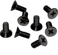 CRL Matte Black Phillips 6 mm x 15 mm Cover Plate Flat Head Screws - Package | P615MBL