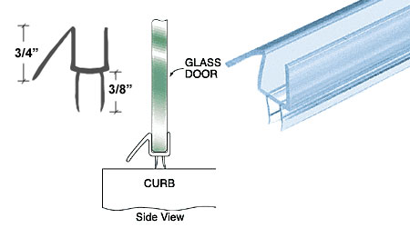C.R. Laurence CRL Co-Extruded Clear Bottom Wipe with Drip Rail for 1/2&quot; Glass - 25 in long | P912WS25