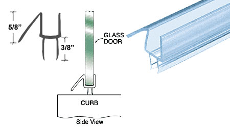 CRL Co-Extruded Clear Bottom Wipe with Drip Rail for 1/4&quot; Glass - 48 in long | P914WS48