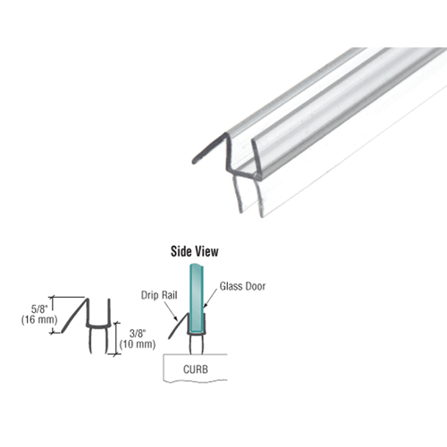 CRL Co-Extruded Clear Bottom Wipe with Drip Rail for 3/8&quot; Glass | P990WS | P990WS