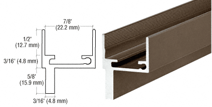 C.R. Laurence CRL 7/8&quot; Bronze Anodized Insulating Glass Offset Patio Door Adapter - 12 ft Long | PA300BRZ