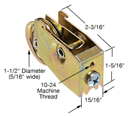 C.R. Laurence CRL 1-1/2&quot; Steel Ball Bearing Glass Door Roller for Northrop Glass Doors | PB1950