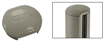 C.R. Laurence CRL  Aluminum Windscreen System Beige Gray Round Post Cap for 180 Degree Center Post or End Post | PC1RBGY