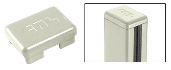 C.R. Laurence CRL  Aluminum Windscreen System Oyster White Rectangular Post Caps for 180 Degree Center Posts or End Posts | PC1S0W