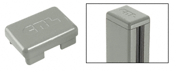 C.R. Laurence CRL  Aluminum Windscreen System Agate Gray Rectangular Post Caps for 180 Degree Center Posts or End Posts | PC1SAGY