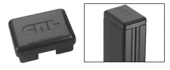 C.R. Laurence CRL  Aluminum Windscreen System Matte Black Rectangular Post Caps for 180 Degree Center Posts or End Posts | PC1SBL
