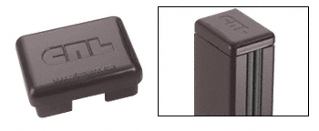 C.R. Laurence CRL  Aluminum Windscreen System Matte Bronze Rectangular Post Caps for 180 Degree Center Posts or End Posts | PC1SBRZ