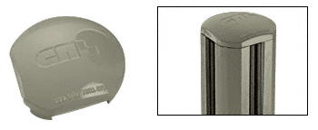 C.R. Laurence CRL  Aluminum Windscreen System Beige Gray Round Post Cap for 90 Degree Corner Post | PC9RBGY
