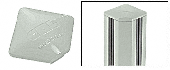 C.R. Laurence CRL  Aluminum Windscreen System Agate Gray Square Post Caps for 90 Degree Corner Posts | PC9SAGY