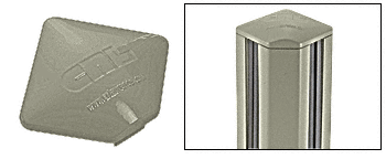 C.R. Laurence CRL  Aluminum Windscreen System Beige Gray Square Post Caps for 90 Degree Corner Posts | PC9SBGY