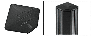 C.R. Laurence CRL  Aluminum Windscreen System Matte Black Square Post Caps for 90 Degree Corner Posts | PC9SBL