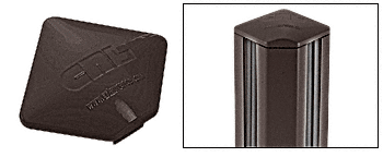 C.R. Laurence CRL  Aluminum Windscreen System Matte Bronze Square Post Caps for 90 Degree Corner Posts | PC9SBRZ