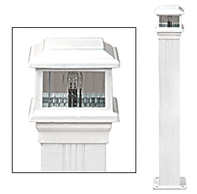 C.R. Laurence CRL Oyster White Decorative Cap Light for 4&quot; x 4&quot; Vertical Aluminum Post | PCL10W