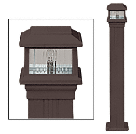C.R. Laurence CRL Matte Bronze Decorative Cap Light for 4&quot; x 4&quot; Vertical Aluminum Post | PCL1BRZ