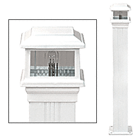 C.R. Laurence CRL  Sky White Decorative Cap Light for 4&quot; x 4&quot; Vertical Aluminum Post | PCL1W
