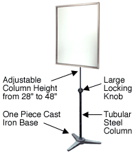 SEEALL 24&quot; x 36&quot; Pedestal Mount Acrylic Flat Mirror | PEDPLX2436F