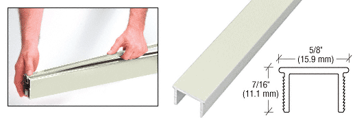 C.R. Laurence CRL 36&quot; Oyster White Glass Barrier Post Filler | PF360W