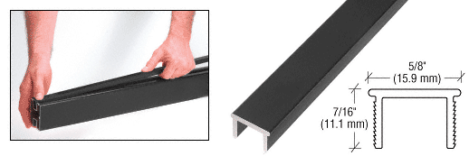 C.R. Laurence CRL 36&quot; Black Matte Glass Barrier Post Filler | PF36BL