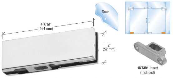 C.R. Laurence CRL Brushed Stainless Finish Bottom Door Patch with INT301 Insert | PH10CBS