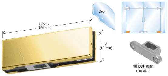 C.R. Laurence CRL Polished Brass Finish Bottom Door Patch with INT301 Insert | PH10CBR