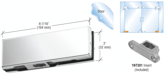 C.R. Laurence CRL Polished Stainless Finish Bottom Door Patch with INT301 Insert | PH10CPS