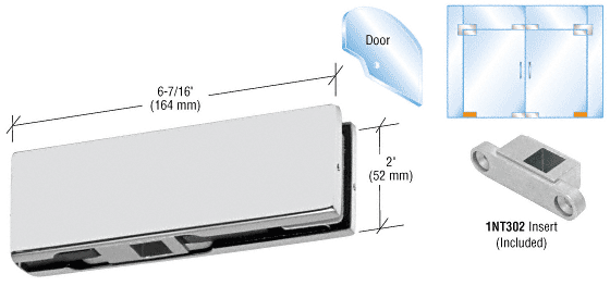 C.R. Laurence CRL Aluminum Finish Bottom Door Patch with INT302 Insert | PH10DA