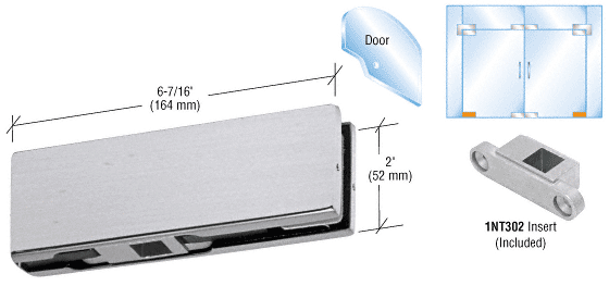 C.R. Laurence CRL Brushed Stainless Finish Bottom Door Patch with INT302 Insert | PH10DBS