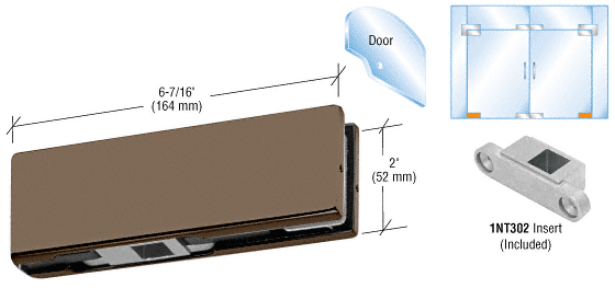 C.R. Laurence CRL Duranodic Bronze Finish Bottom Door Patch with INT302 Insert | PH10DDU