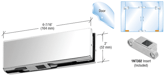 C.R. Laurence CRL Polished Stainless Finish Bottom Door Patch with INT301 | PH10DPS