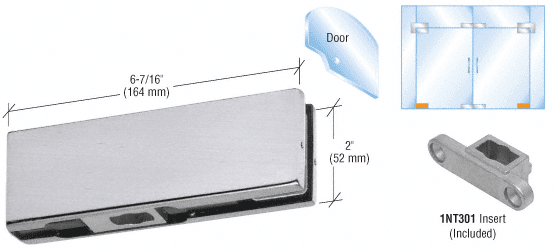 C.R. Laurence CRL Brushed Stainless Finish Bottom Door Patch with INT301 Insert | PH11CBS