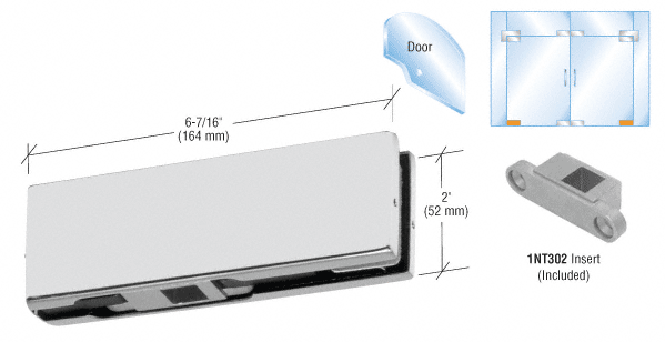 C.R. Laurence CRL Aluminum Finish Bottom Door Patch with INT302 Insert | PH11DA