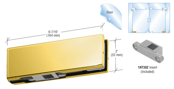 C.R. Laurence CRL Polished Brass Finish Bottom Door Patch with INT302 Insert | PH11DBR