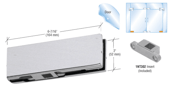 C.R. Laurence CRL Brushed Stainless Finish Bottom Door Patch with INT302 Insert | PH11DBS