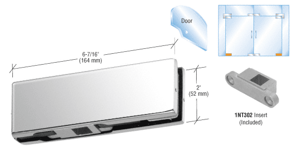 C.R. Laurence CRL Polished Stainless Finish Bottom Door Patch with INT301 | PH11DPS