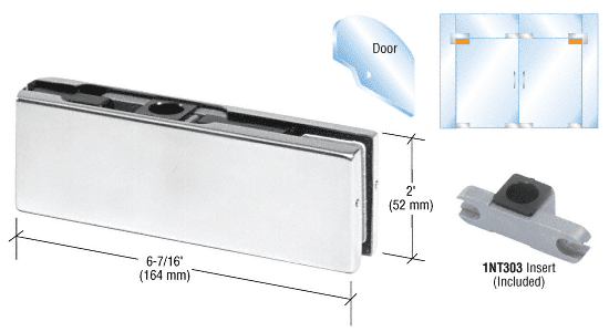 C.R. Laurence CRL Aluminum Finish Top Door Patch Fitting with INT303 Insert | PH21AA