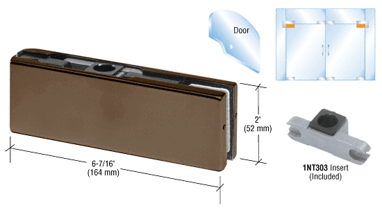 C.R. Laurence CRL Duranodic Bronze Finish Top Door Patch Fitting with INT303 Insert | PH20ADU