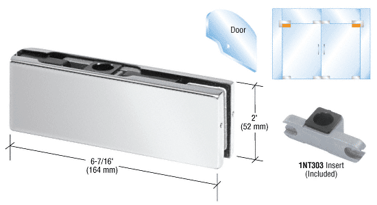 C.R. Laurence CRL Polished Stainless Finish Top Door Patch Fitting with INT303 Insert | PH21APS
