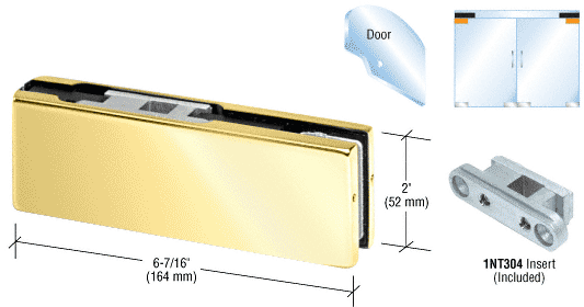 C.R. Laurence CRL Polished Brass Finish Top Door Patch Fitting with INT304 Insert | PH20BBR