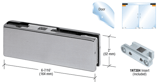 C.R. Laurence CRL Brushed Stainless Finish Top Door Patch Fitting with INT304 Insert | PH20BBS