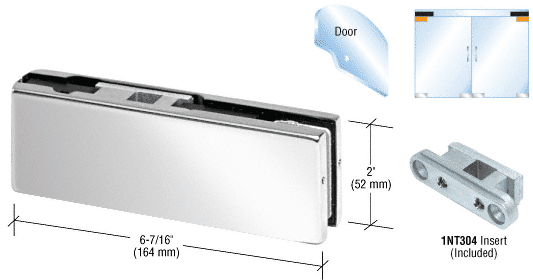 C.R. Laurence CRL Polished Stainless Finish Top Door Patch Fitting with INT304 Insert | PH20BPS
