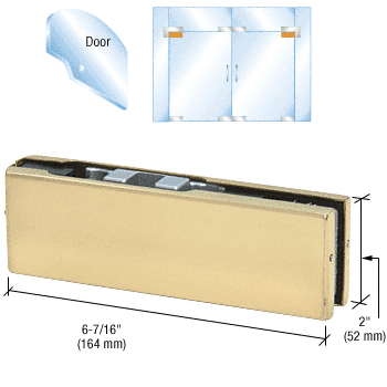 C.R. Laurence CRL Polished Brass Adjustable North AmericanTop Door Patch Fitting | PH20CBR