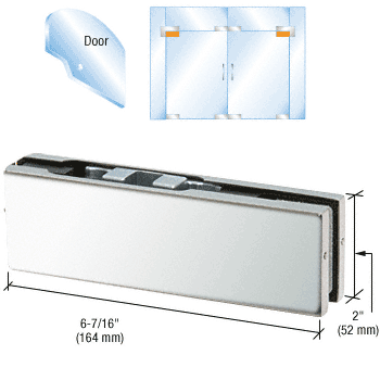C.R. Laurence CRL Polished Stainless Adjustable North AmericanTop Door Patch Fitting | PH20CPS
